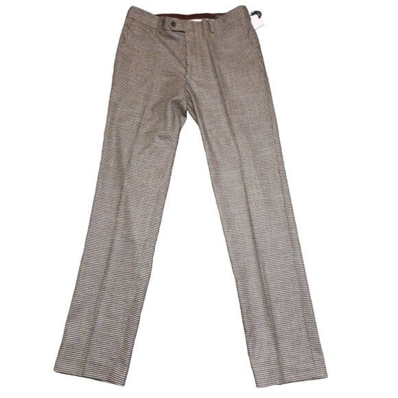 NEW Bar III Check Print Suit Separate Slim Fit Suit Pants  Burgundy/Black, 30x32 - Picture 1 of 15